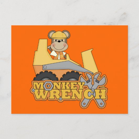 Monkey Wrench Bulldozer-T - Shirt und Geschenke Postkarte (Vorderseite)