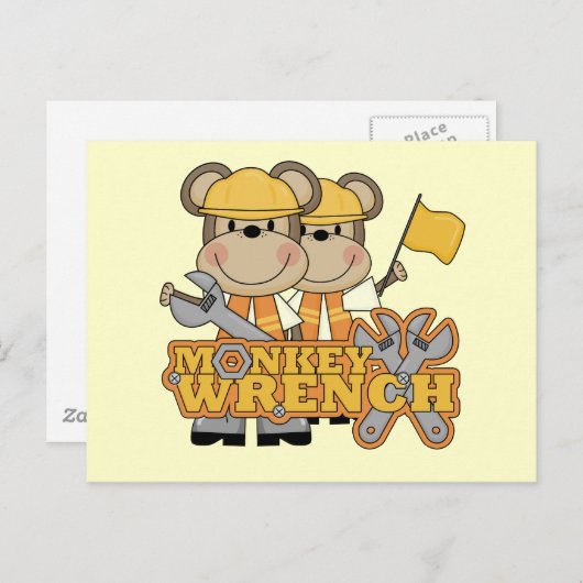 Monkey Wrench T - Shirt und Geschenke Postkarte (Vorne/Hinten)