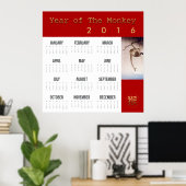 Monkey Year Calendar Large Poster 2016 Japanisch (Heimbüro)