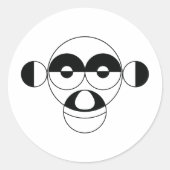 Monkey Zodiac Runder Aufkleber (Vorderseite)