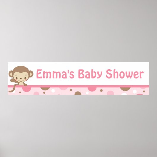 Monkey Zoo Baby Shower Banner Poster (Vorne)