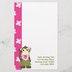 monkeyflowers2, girlmonkeytrop, Hula Affe Gir… Briefpapier