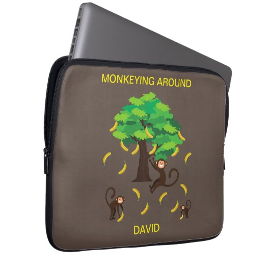 "Monkeying Around" Laptopschutzhülle (Vorne Rechts)