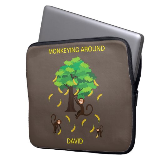 "Monkeying Around" Laptopschutzhülle (Vorderseite Links)