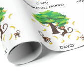 "Monkeying Around" Packpapier für Kinder. (Rolleneckpunkt)