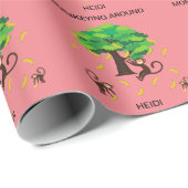 "Monkeying Around" Packpapier für Kinder. (Rolleneckpunkt)
