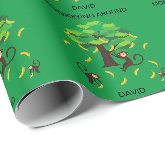 "Monkeying Around" Packpapier für Kinder. (Rolleneckpunkt)