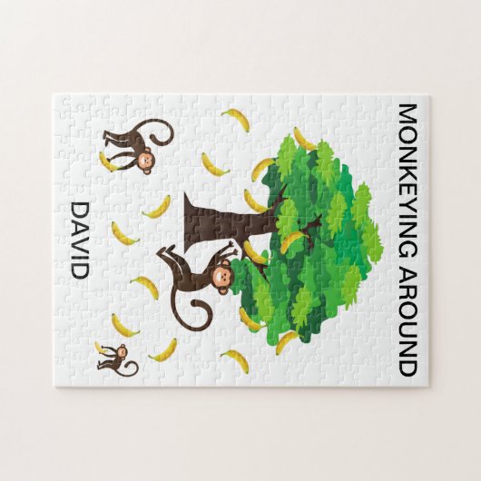 "Monkeying Around"-Puzzle für Kinder mit Namen. Puzzle (Horizontal)
