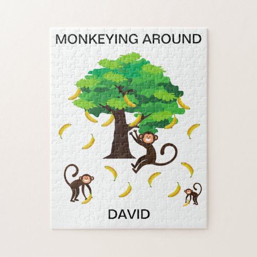 "Monkeying Around"-Puzzle für Kinder mit Namen. Puzzle (Vertikal)