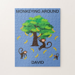 "Monkeying Around"-Puzzle für Kinder mit Namen. Puzzle