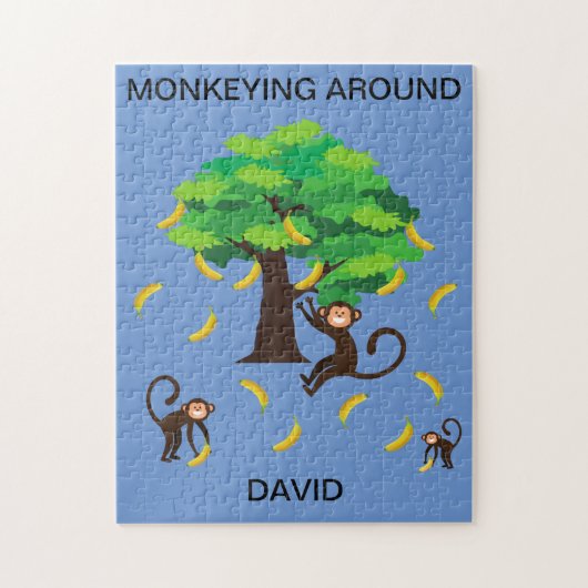 "Monkeying Around"-Puzzle für Kinder mit Namen. Puzzle (Vertikal)
