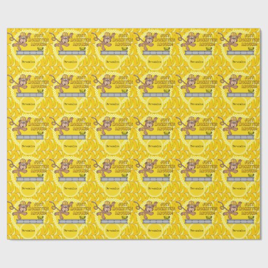 Monkeying gerade herum Babyparty-Thema Geschenkpapier (Flach)