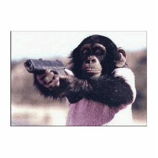 Monkeypistolnewone Freistehende Fotoskulptur