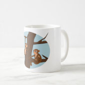 Monkeys climbing the tree cartoon coffee mug kaffeetasse (VorderseiteRechts)