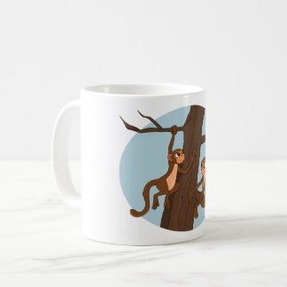 Monkeys climbing the tree cartoon coffee mug kaffeetasse