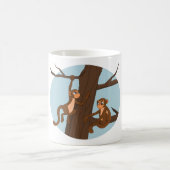 Monkeys climbing the tree cartoon coffee mug kaffeetasse (Mittel)