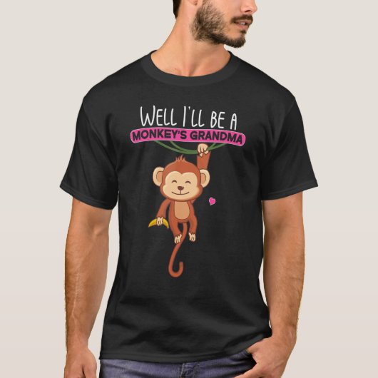 Monkey's Grandma  Pregnancy Announcement T-Shirt (Vorderseite)