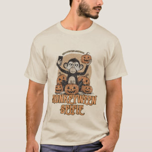 Monkeyween Selfie – Vintage Halloween  T-Shirt