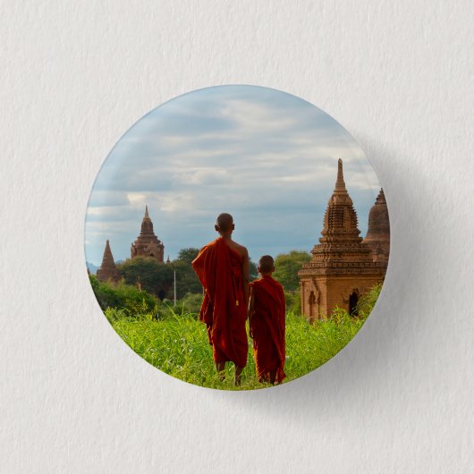 Monks with Ancient Temples Button (Vorderseite)