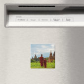 Monks with Ancient Temples Magnet (In Situ (Geschirrspüler))