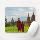 Monks with Ancient Temples Mousepad (Mit Mouse)