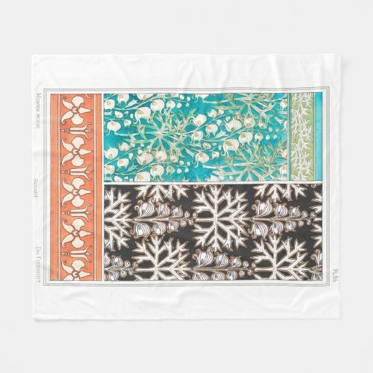 Monkshood wolfsbane Pflanze Art nouveau verneuil Fleecedecke (Vorderseite (Horizontal))