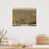 Monmouth, IL Panorama Karte - 1869 Poster (Küche)