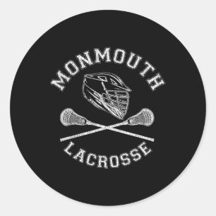 Monmouth Lacrosse Vintage abgenutzt Retro Lax Runder Aufkleber