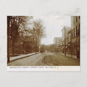 Monmouth St., Red Bank, NJ Vintag Postkarte