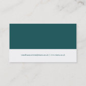 Mono Aquamarin & White Business Card Visitenkarte (Rückseite)