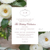 Mono-Bordeaux-Hochzeit Einladung