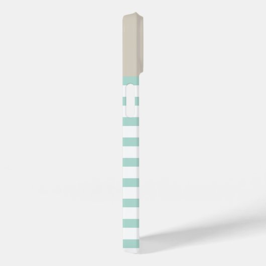 Mono für Minze und Leinen Beige Preppy Stripes Case-Mate iPhone Hülle (Rückseite / Rechts)