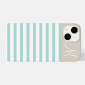 Mono für Minze und Leinen Beige Preppy Stripes Case-Mate iPhone Hülle (Rückseite (Horizontal))