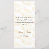 Mono Gold Hochzeitsmenü Menükarte (Rückseite)