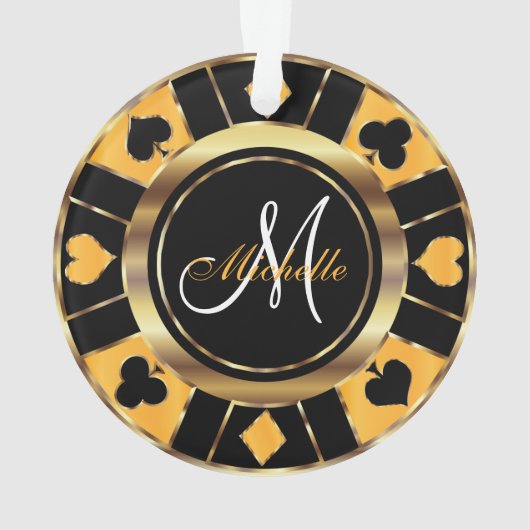 Mono-gramm-Chip im Casino Poker Ornament (Rückseite)