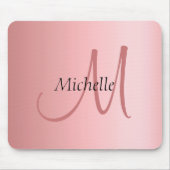 Mono Gramm Moderne elegante Rose Gold Template Mousepad (Vorne)