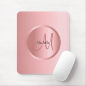 Mono Gramm Vorlage Moderne elegante Rose Gold Mousepad (Mit Mouse)