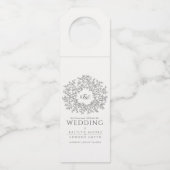 Mono handgezeichnete Mono-Mono-Kunsthochzeit Flaschenanhänger (Vorderseite)