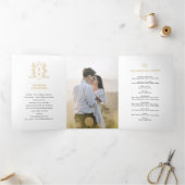 Mono-Hochzeit aus schwarzem Foto Dreifach-gefaltete Programmkarte (Innenseite)