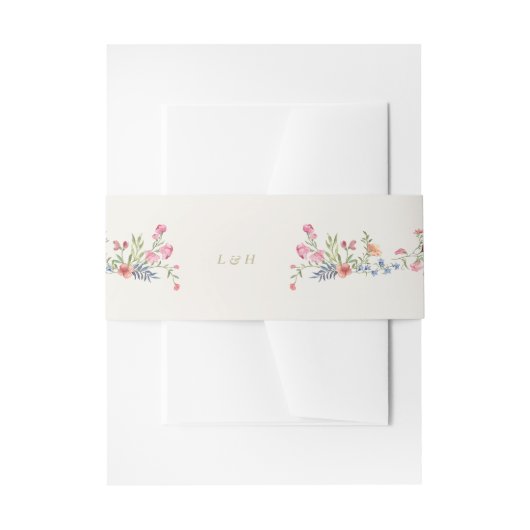 Mono-Hochzeit der Frühlingsblumenarme Einladungsbanderole (Vorderseite Beispiel)