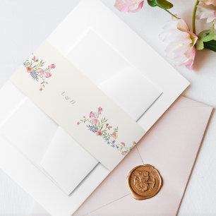 Mono-Hochzeit der Frühlingsblumenarme Einladungsbanderole