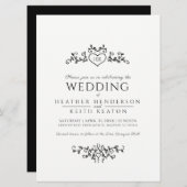 Mono-Hochzeit Einladung (Vorne/Hinten)