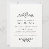 Mono-Hochzeit Einladung (Vorderseite)