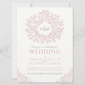 Mono-Hochzeit in Rosa Einladung (Vorderseite)