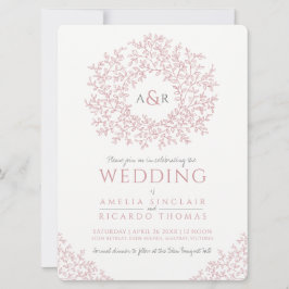 Mono-Hochzeit in Rosa Einladung