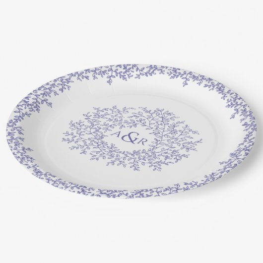 Mono-Hochzeit Pappteller (Schrägansicht)