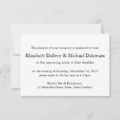 Mono Hochzeitsessen mit Diamantenherz laden zum Pr Einladung (Rückseite)