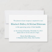 Mono Hochzeitsessen mit Diamantenherz laden zum Pr Einladung (Rückseite)