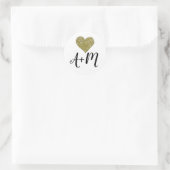 Mono-Imitat-Gold-Liebe-Hochzeit Runder Aufkleber (Tasche)