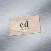 Mono-Initialen aus beigem Goldbarren-Marmor Magnetische Visitenkarte (Beispiel)